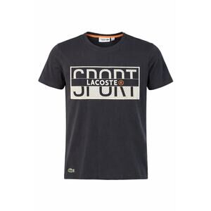 Lacoste Sport Black Graphic Logo Tee Size Small